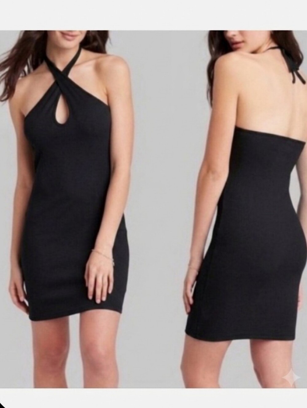 Wild Fable Women's Size Medium Black Dress Halter Straps Convertible Ribbed